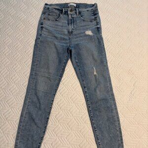 Loft Distressed High Waist Jeans